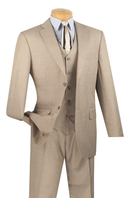 Mensusa Products Men's 3 Piece Wool Feel Classic Suit