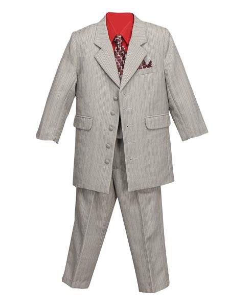 Mensusa Products Five Button Boys Suits Sliver