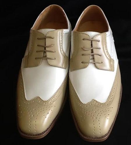 Mensusa Products Mens Two Tone Shoes Oyster /White