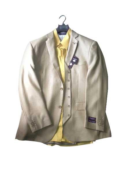 Mensusa Products Mens 2 button Vested Gold ~ Bronz ~ Camel Vested 3 Piece Dress Suit