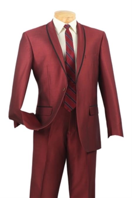 Mensusa Products Maroon Men's Fashion Slim Fit Suit