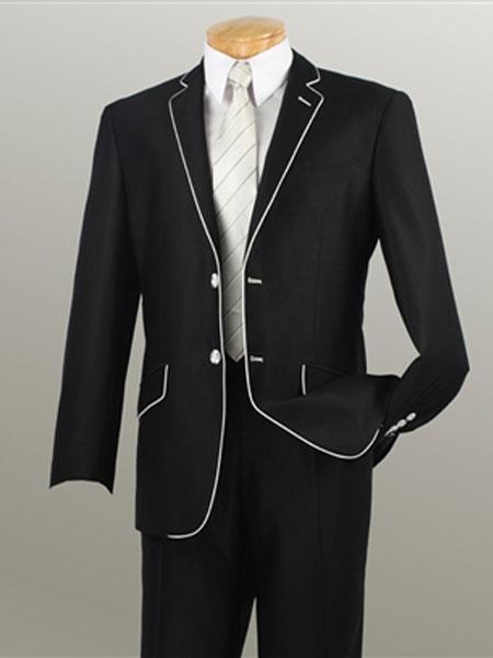 Mensusa Products Black Suits Mens Fashion Slim Fit 2 Buttons Design