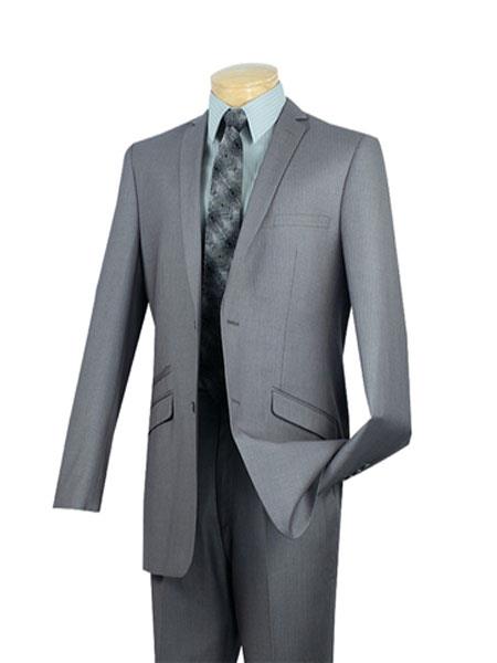 Mensusa Products Gray Men's Fashion Silm Fit Suits Pin Stripe