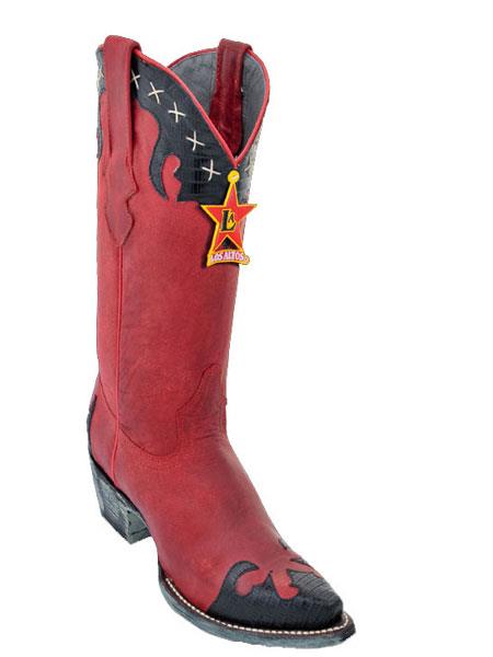 Mensusa Products Los Altos Snip -Toe Deer and Teju Lizard Cowgirl ~ Women Boot