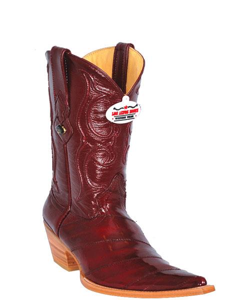 Mensusa Products Los Altos Ladies' Burgundy ~ Maroon ~ Wine Color Eel Cowgirl ~ Women Boots