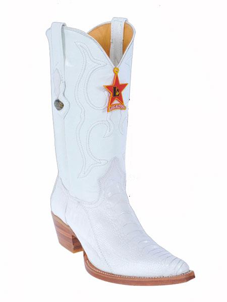 Mensusa Products Los Altos White Ostrich Leg Cowgirl ~ Women Western Boot