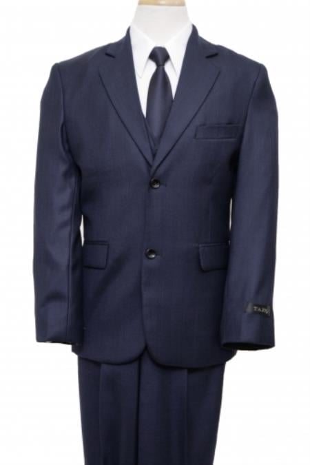 Mensusa Products 2 Button Front Closure Boys Suit Navy