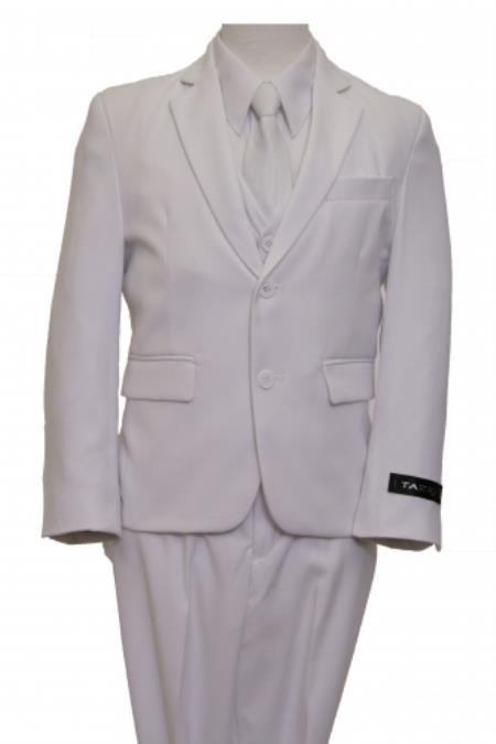 Mensusa Products 2 Button Front Closure Boys Suit OffWhite
