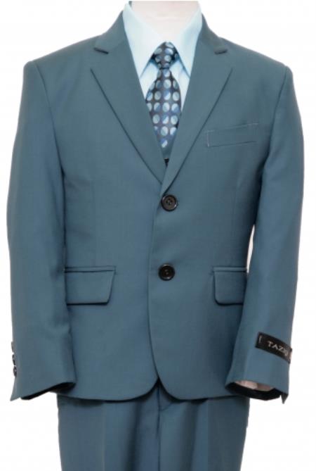 Mensusa Products 2 Button Front Closure Boys Suit Nile Green