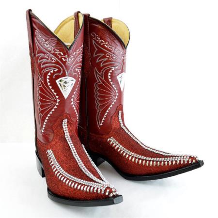 Mensusa Products Men's New Reg:$795 discounted sale clearance diamonds Boots Original Red Leather 