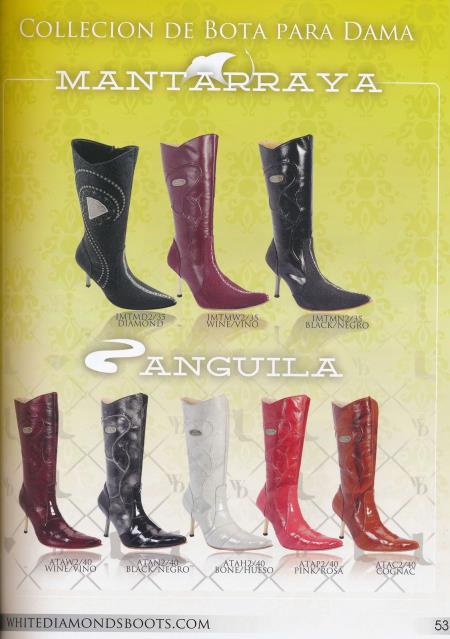 Mensusa Products New Reg:$795 discounted sale clearance diamonds Women's Stingray/Eel High Heel Cowboy Western Mid Calf Boots