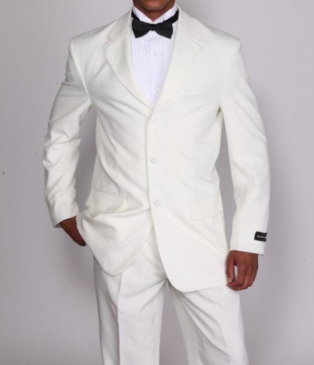 Mensusa Products Men's 2 Pieces High Fashion Cream Tuxedo Suit with Flexible Waistband T802