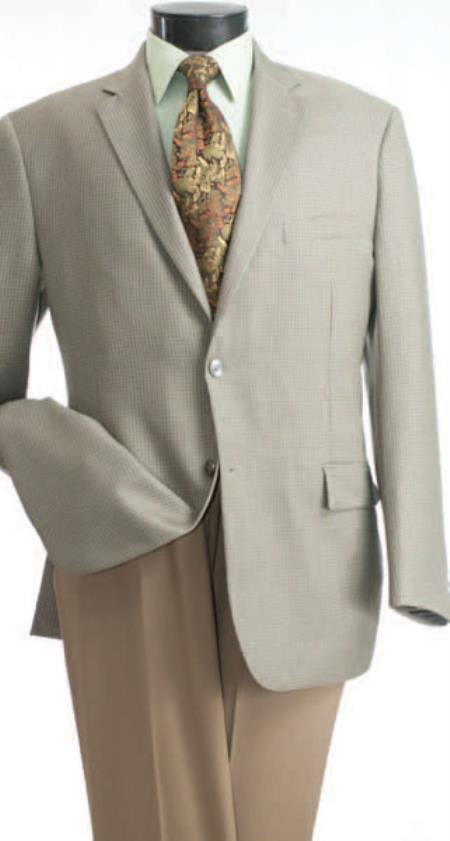 Mensusa Products 2-Button  Single-Breasted  Blazer  Wheat