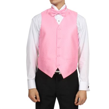 Mensusa Products Men's Pink Rose 4-Piece Vest Set