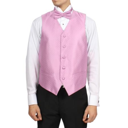 Mensusa Products Men's Dark Pink 4-Piece Vest Set