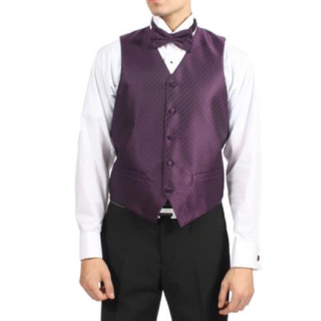 Mensusa Products Men's Dark Royal Purple 4-Piece Vest Set
