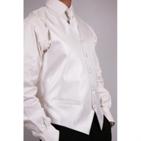 Mensusa Products Men's White Four-Piece Vest Set