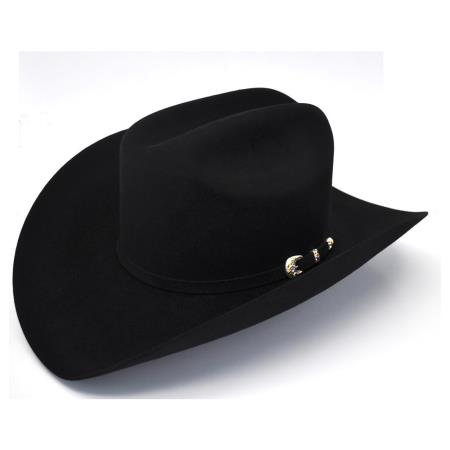 Mensusa Products Larry Mahan Hats-6X Real Black Beaver Fur Felt Cowboy Hat
