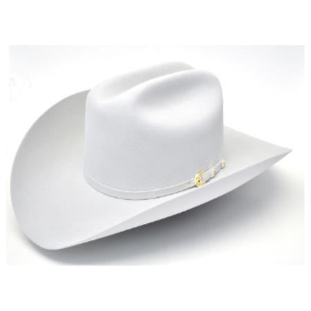 Mensusa Products Larry Mahan Hats-6X Real Platinum Beaver Fur Felt Cowboy Hat