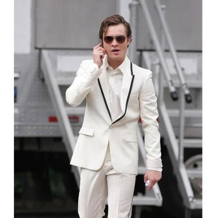 Mensusa Products Custom 3 Piece Off White Slim Fit Casual Dress Suits For Prom Wedding