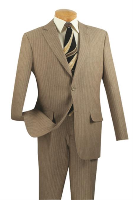 Mensusa Products Mens 2 Button Suits Tan