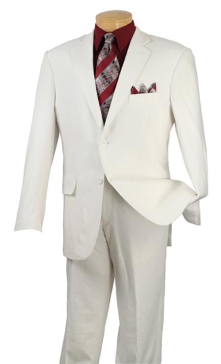Mensusa Products Mens 2 Button Suits White