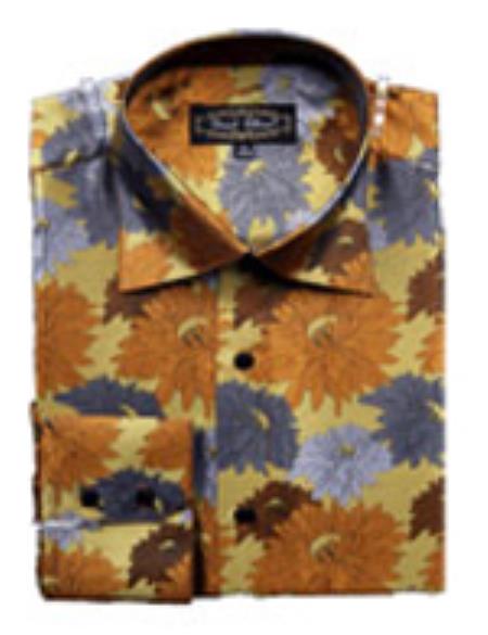 Mensusa Products Men's Fancy Shirts Brown