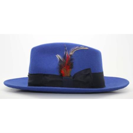 Mensusa Products Men's Royal Blue/Navy Fedora Hat