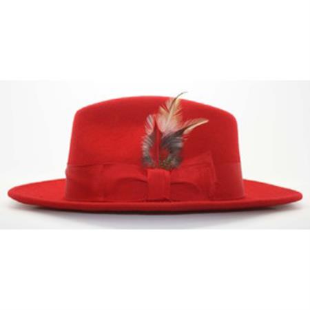 Mensusa Products Men's Red Fedora Hat