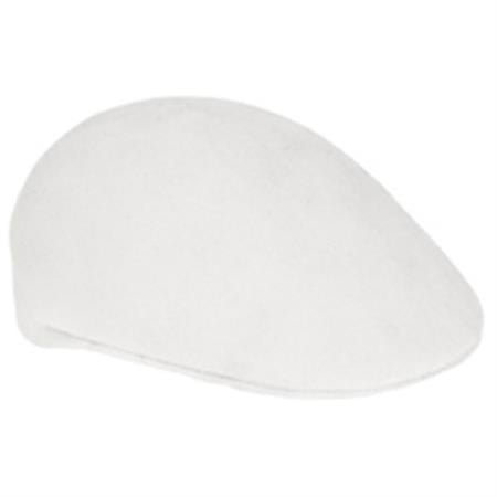 Mensusa Products Men's Wool Driver's Cap White