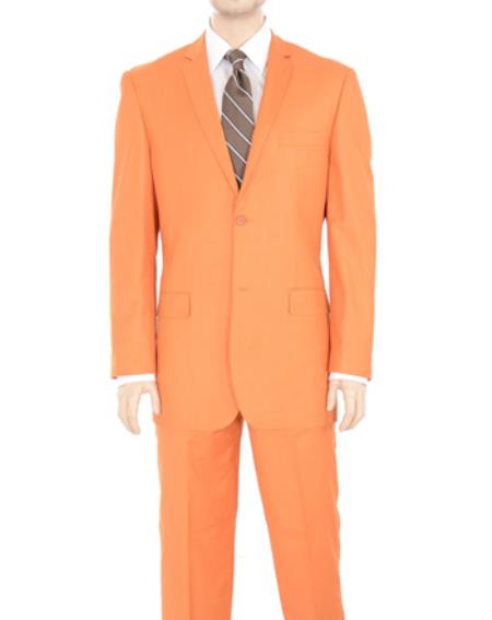 Mensusa Products Two Button Suit Solid Orange