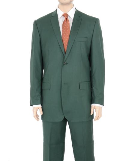 Mensusa Products Two Button Suit Solid Hunter Green