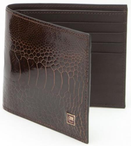 Mensusa Products Mauri Made In ITALY Sport Rust Genuine Ostrich Leg Wallet