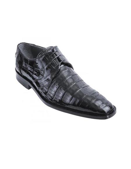 Mensusa Products Made In Italy Designer Mauri Los Altos Black Genuine All-Over Crocodile Belly Shoes
