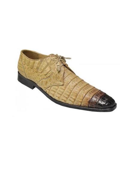 Mensusa Products Made In Italy Designer Mauri Los Altos Oryx / Black Shaded All Over Genuine Hornback Crocodile Shoes