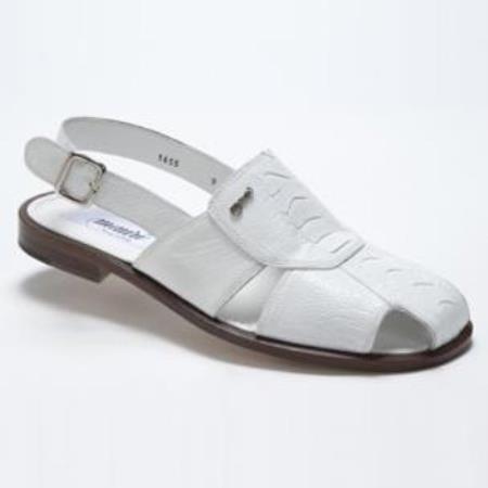 Mensusa Products Made In Italy Designer Mauri Salt Ostrich Leg Sandals White