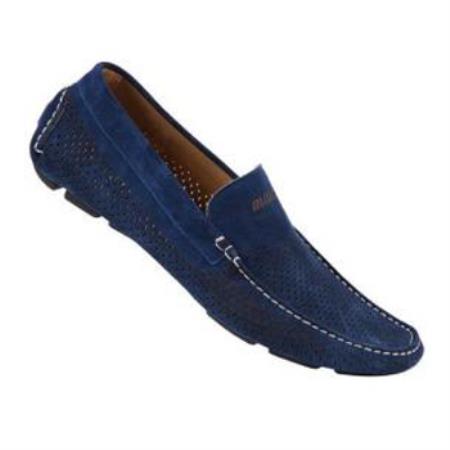 Mensusa Products Made In Italy Designer Mauri Mediterraneo Suede Driving Shoes Bluette