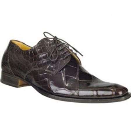 Mensusa Products Made In Italy Designer Mauri Baby Alligator Derby Shoes Rust