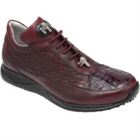 Mensusa Products Made In Italy Designer Mauri Nappa & Baby Alligator Sneakers Ruby Red