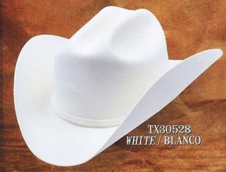 Mensusa Products Cowboy Western Hat 4X Felt Hats White