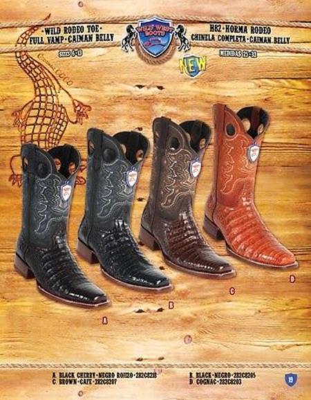 Mensusa Products 9X Rodeo Toe Genuine Caiman Belly Cowboy Western Boots Multi-color