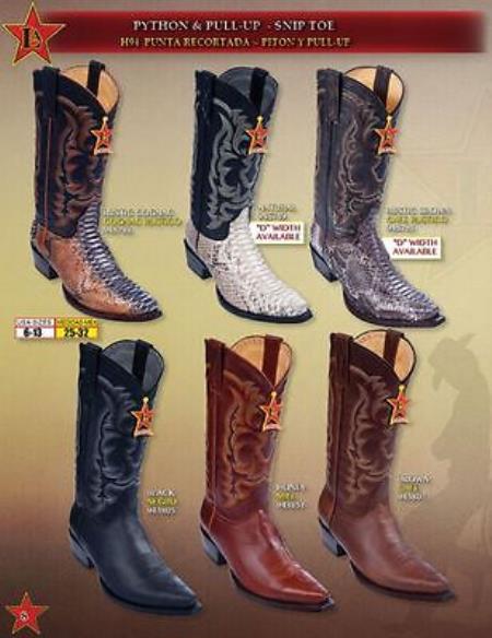 Mensusa Products Snip Toe pull-up Cowboy Western Boots