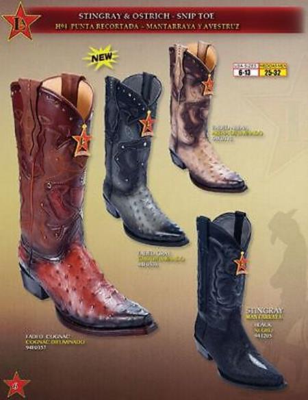 Mensusa Products Snip Toe stingray single stone Cowboy Western Boots Multi-color