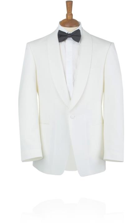 Mensusa Products White Tuxedo Jacket with Shawl Lapel