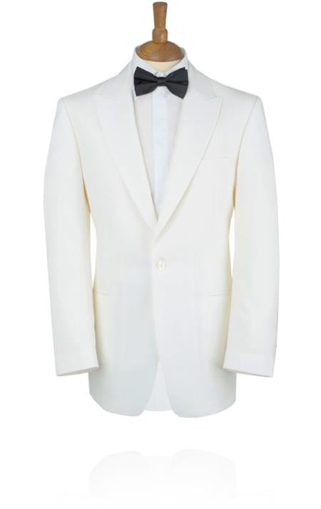Mensusa Products White Tuxedo Jacket with Peak Lapel
