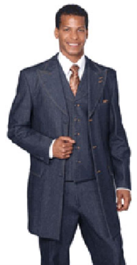 Mensusa Products Mens Blue Jean High Fashion Suit
