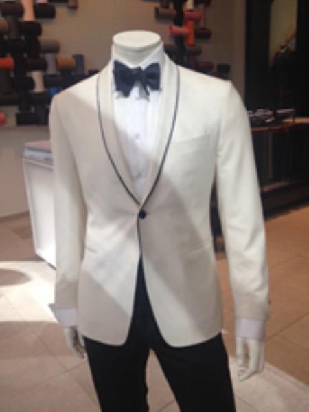 Mensusa Products Mens Dress Formal Ivory ~ Cream ~ Off White Dinner Jacket ~ Tuxedo ~ Blazer ~ Sport Coat