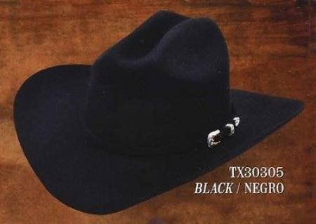 Mensusa Products Cowboy Western Hat Joan Style 6X Felt Hats By Los Altos Black