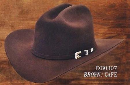 Mensusa Products Cowboy Western Hat Joan Style 6X Felt Hats By Los Altos Brown