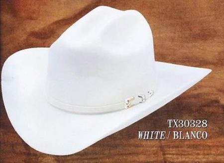 Mensusa Products Cowboy Western Hat Joan Style 6X Felt Hats By Los Altos White